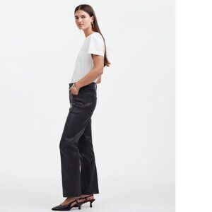 $495 msrp NWT Madewell the 90's straight midrise pant in lamb leather size 28